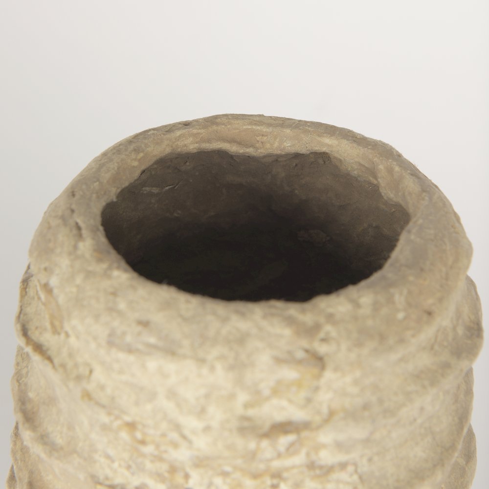 KamlSmall Beige Paper Mache Vase