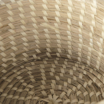 Set Of 3 Nesting Seagrass & Palm Leaf Boxes With Lids