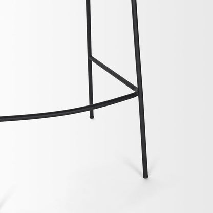 Bar Stool Oatmeal Fabric & Matte Black Metal