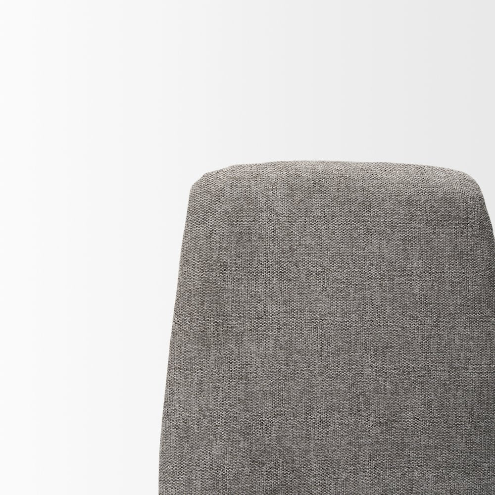 Dining Chair Gray Fabric & Matte Black Metal