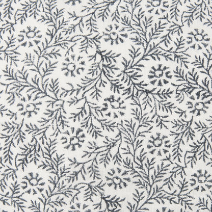 Cream Indigo Print Linen Lumbar Decorative Pillow Cover