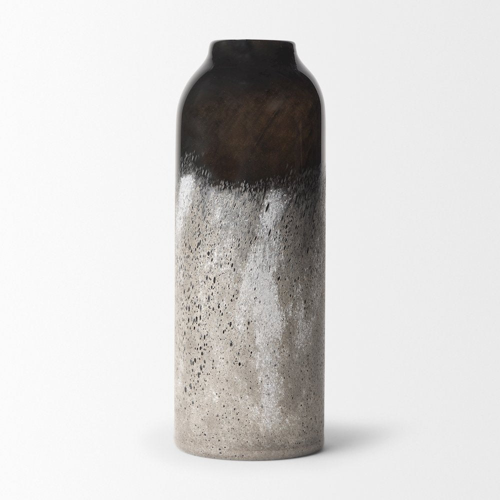 Emu Tall Black Gray Vase
