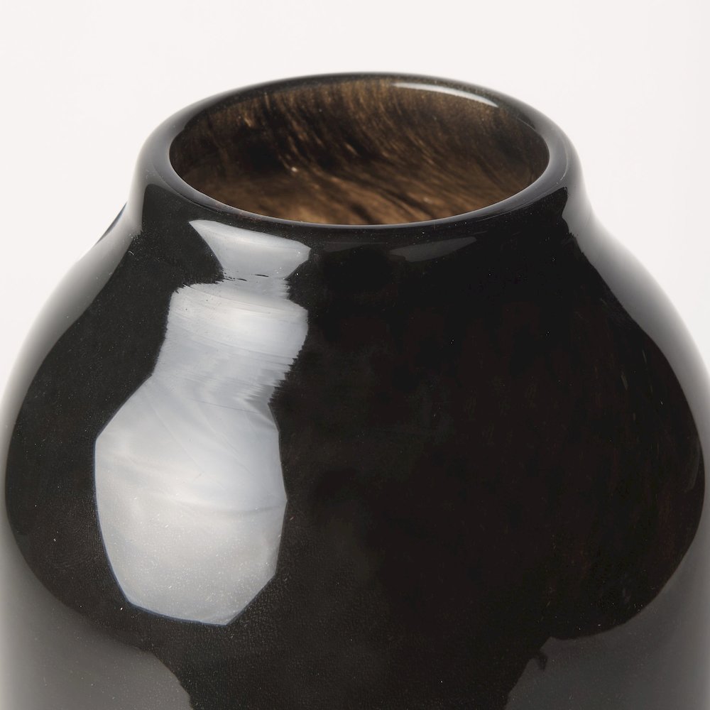 Emu Tall Black Gray Vase