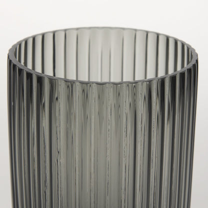 Dawn Short Smokey Black Glass Vase