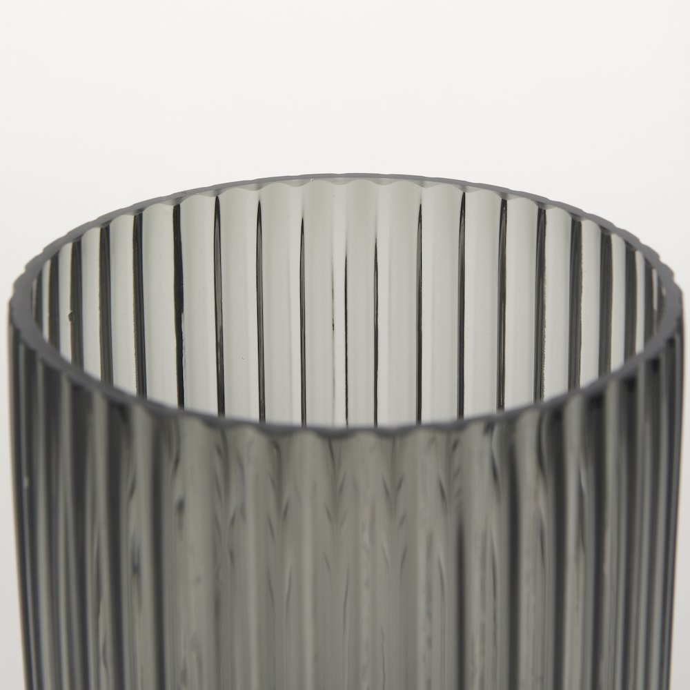 Dawn Short Smokey Black Glass Vase