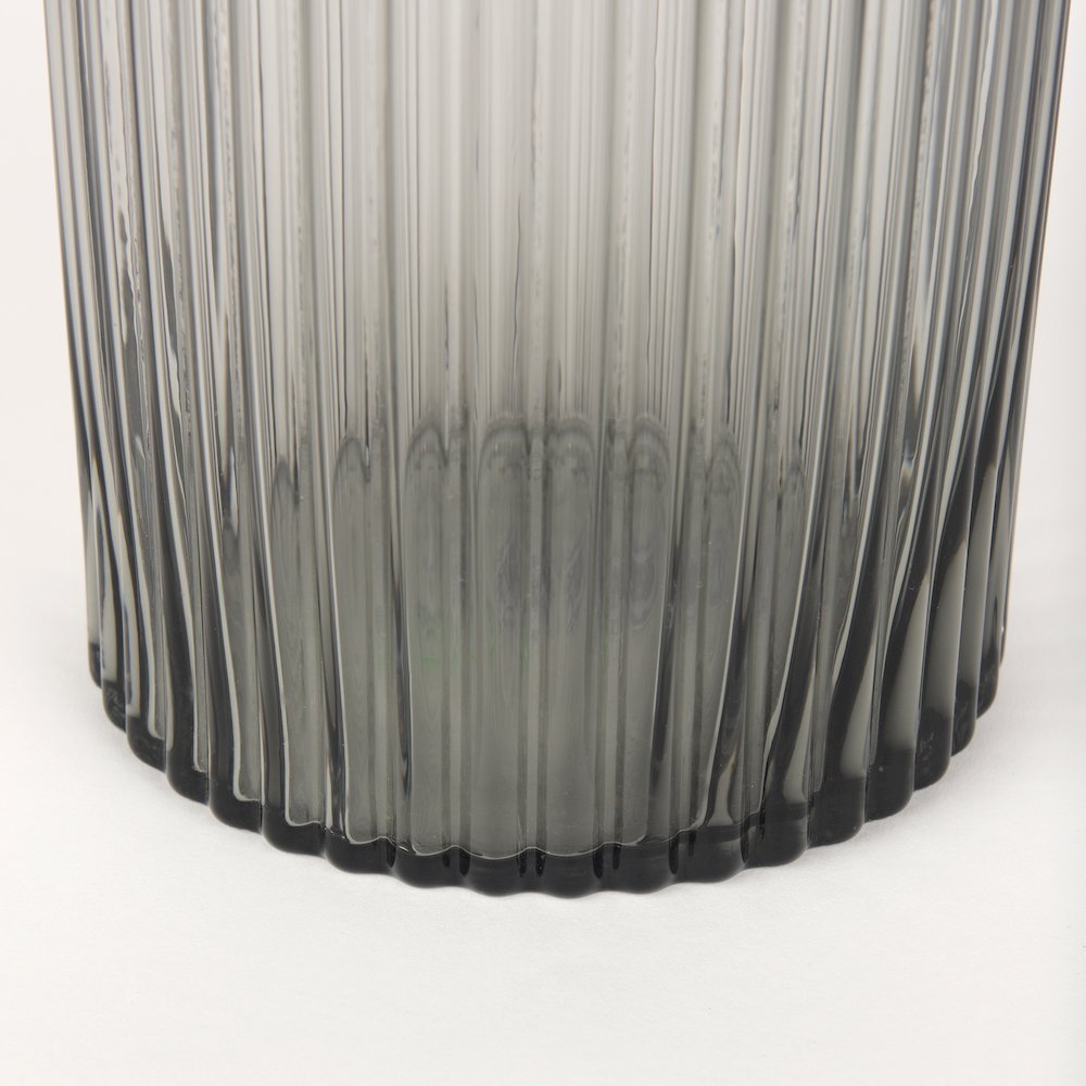 Dawn Tall Smokey Black Glass Vase