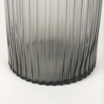 Dawn Tall Smokey Black Glass Vase