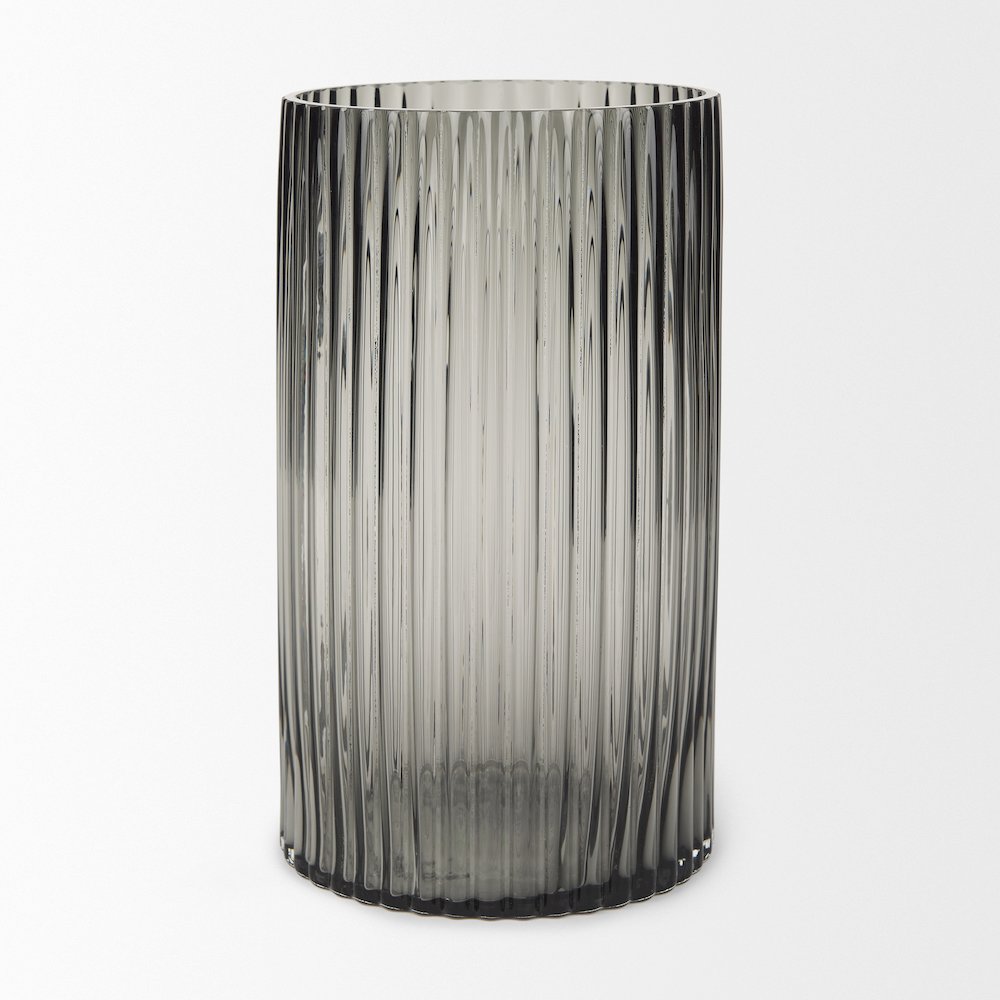 Dawn Tall Smokey Black Glass Vase