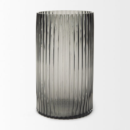 Dawn Tall Smokey Black Glass Vase
