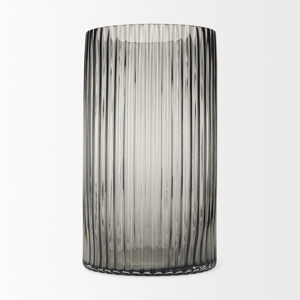 Dawn Tall Smokey Black Glass Vase