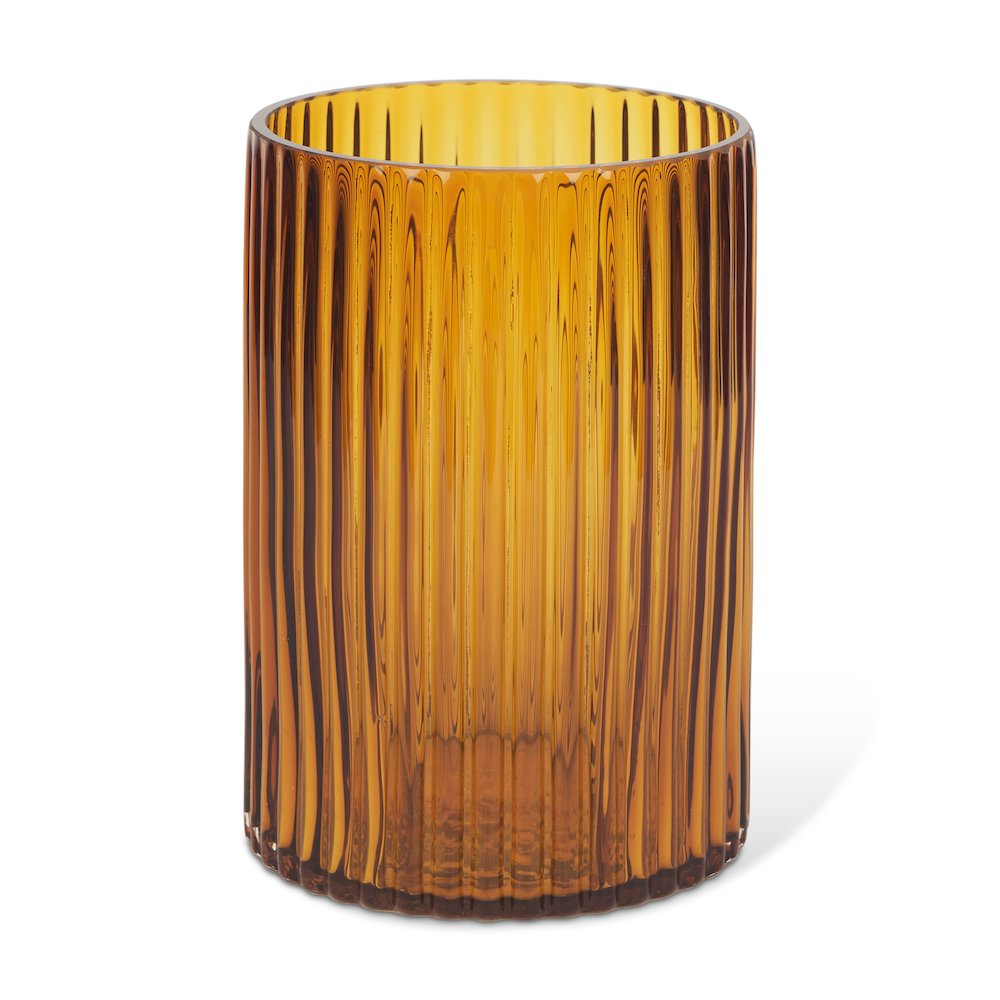 Dawn Short Amber Glass Vase