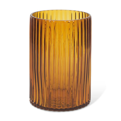 Dawn Short Amber Glass Vase