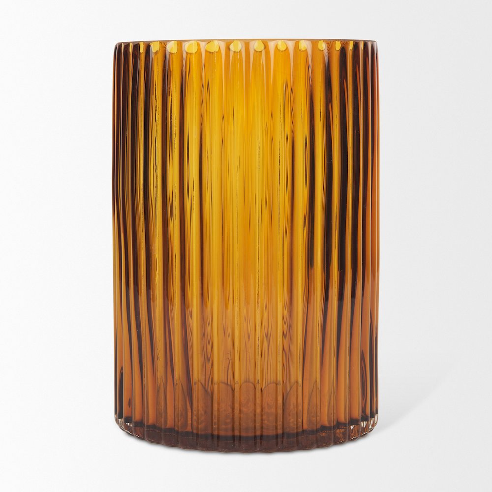 Dawn Short Amber Glass Vase
