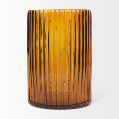 Dawn Short Amber Glass Vase
