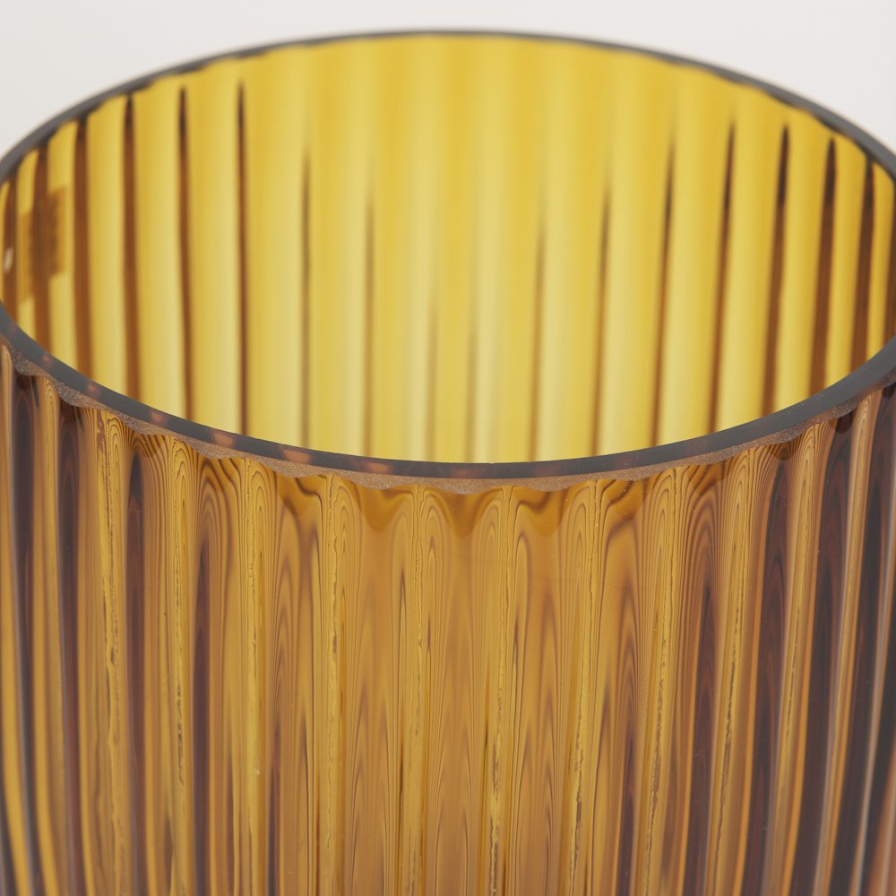 Dawn Short Amber Glass Vase