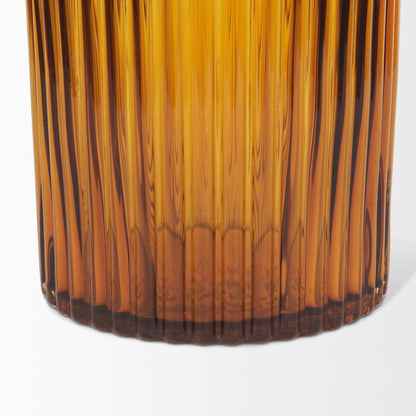 Dawn Short Amber Glass Vase