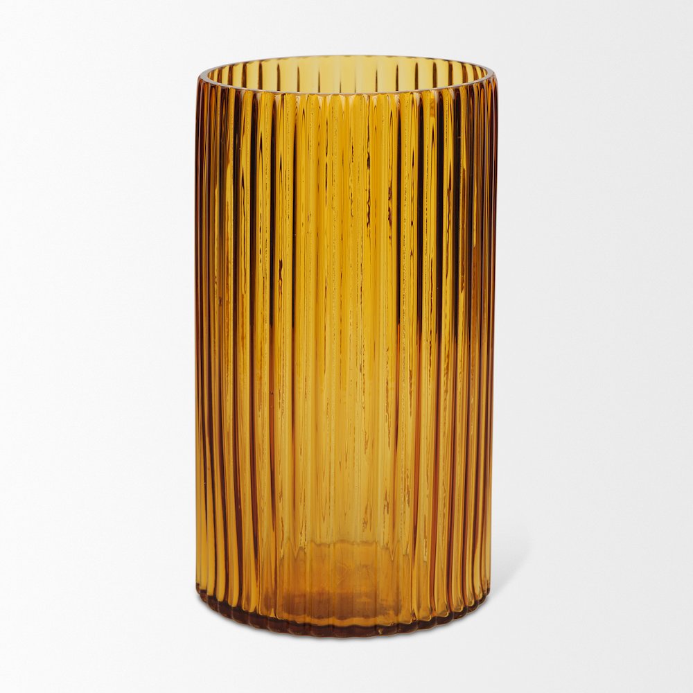 Dawn Tall Amber Glass Vase