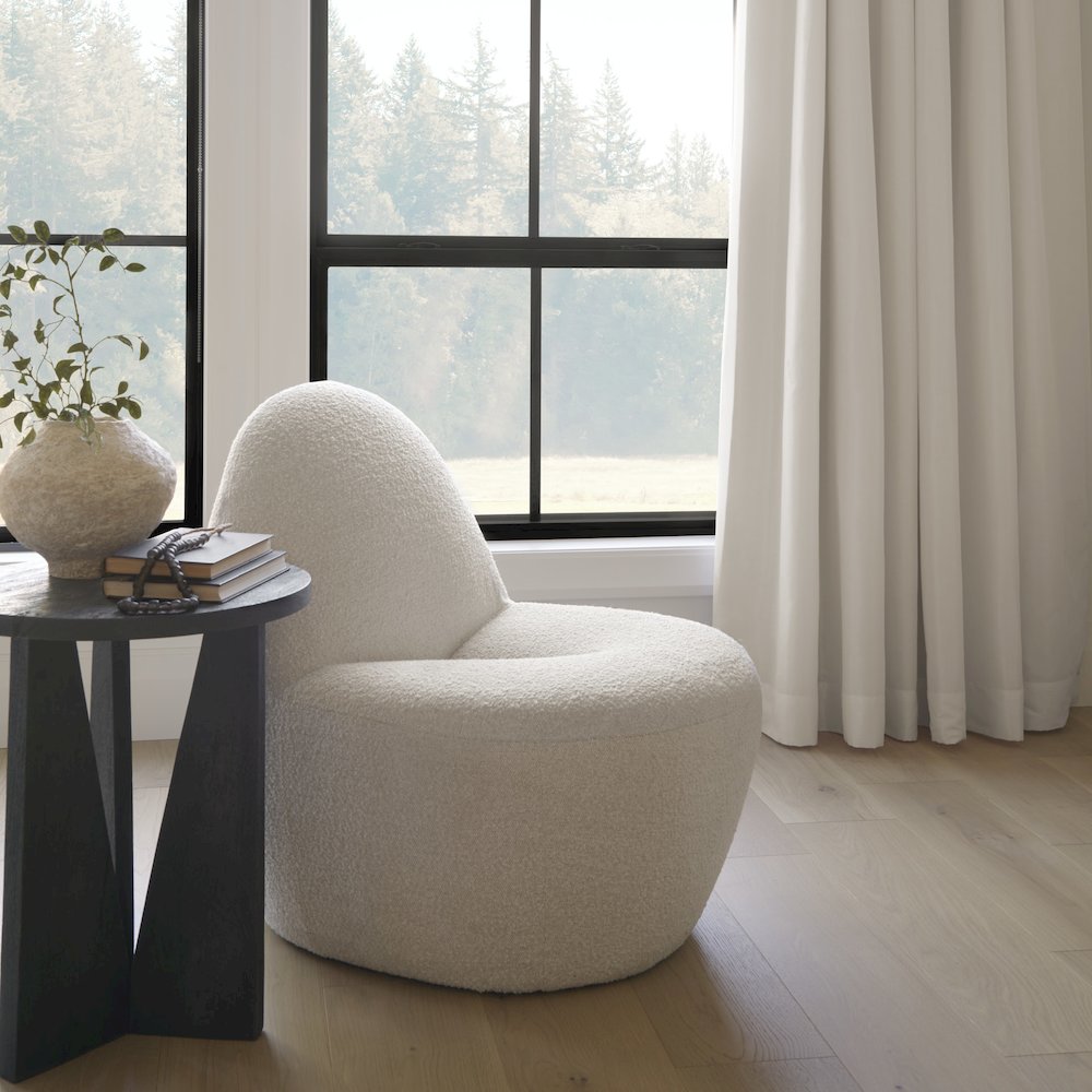Cream Boucle Accent Chair