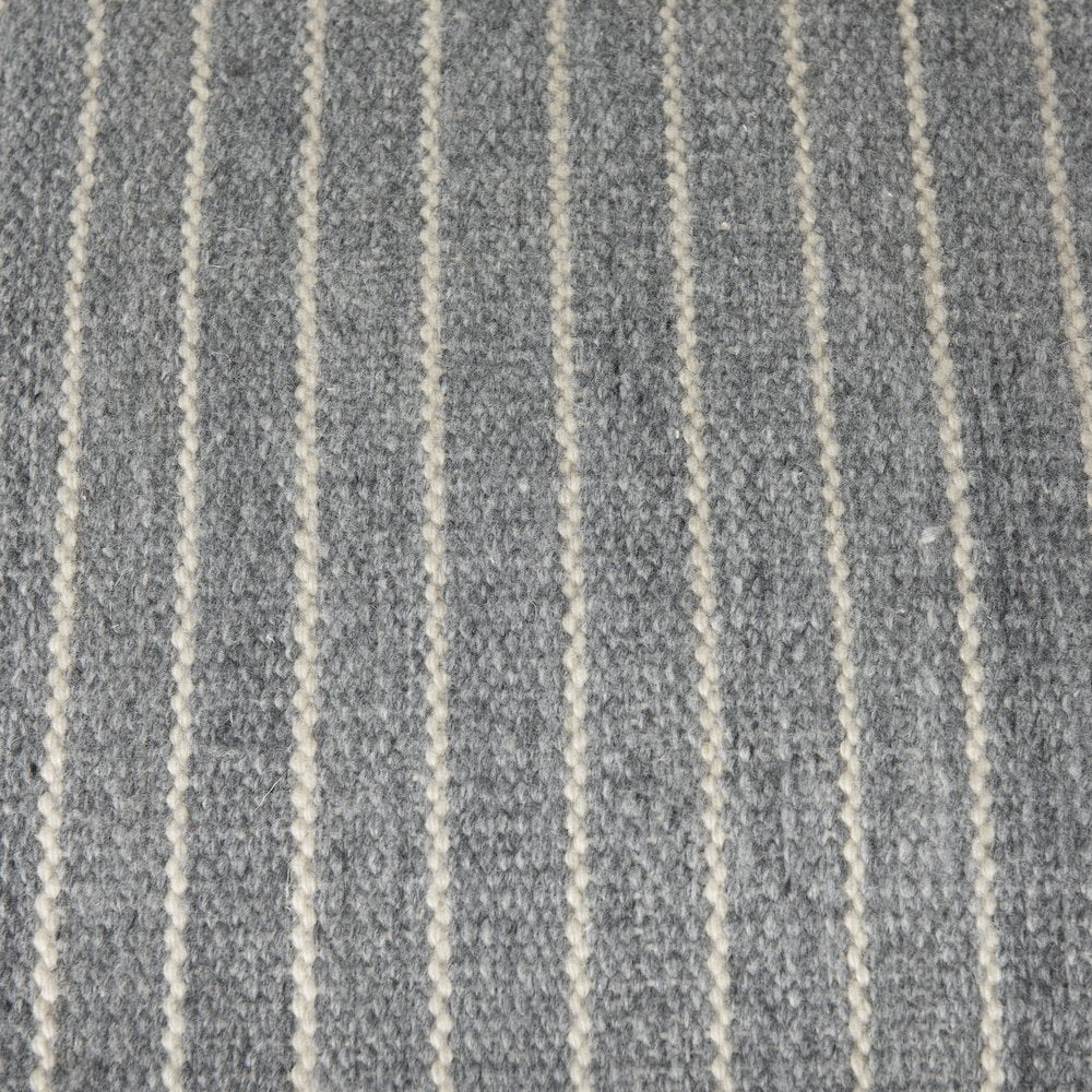Kensie Large Blue Striped Pouf