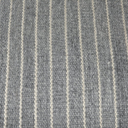 Kensie Large Blue Striped Pouf