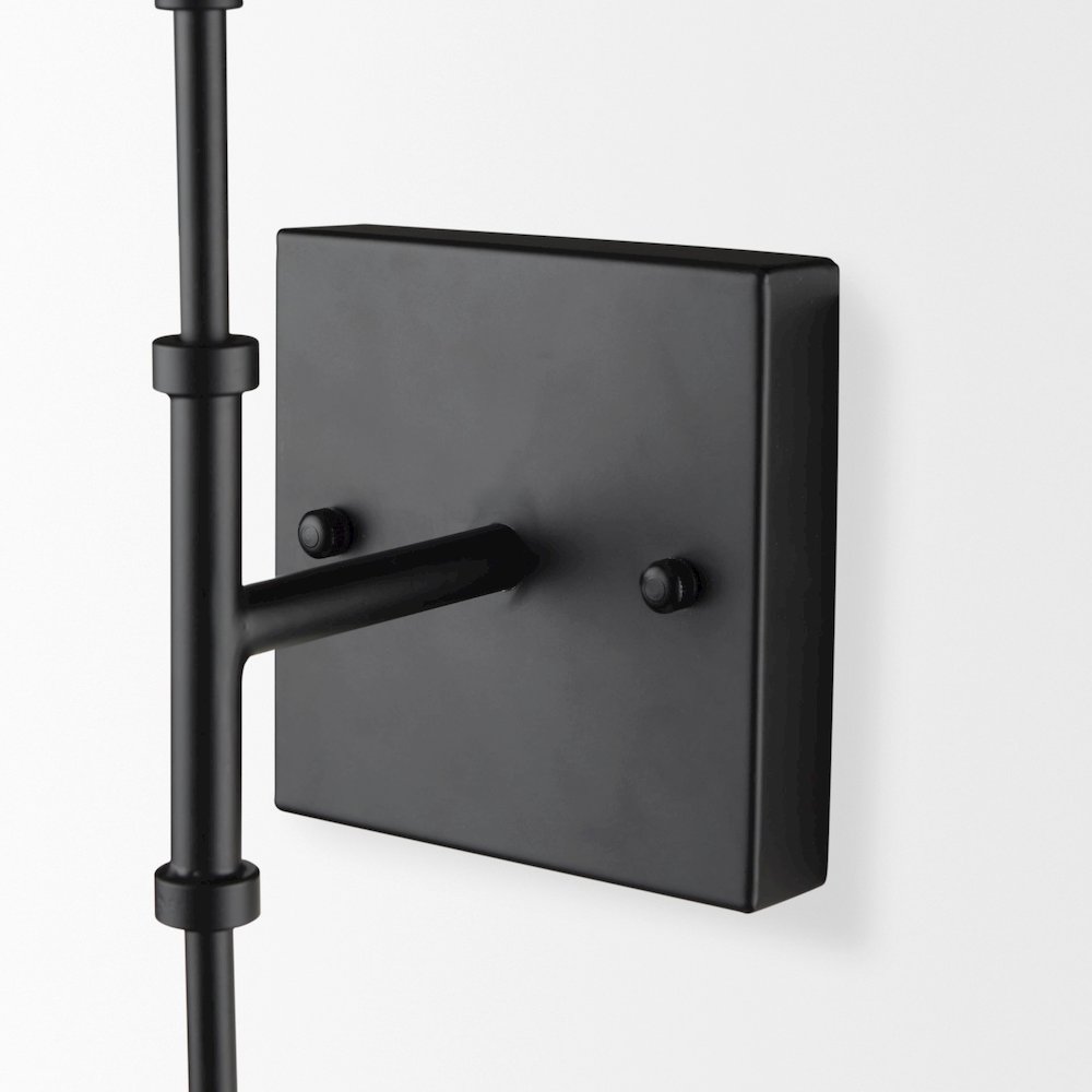 Edie Matte Black Metal Frosted Glass Globes 2-Light Wall Sconce