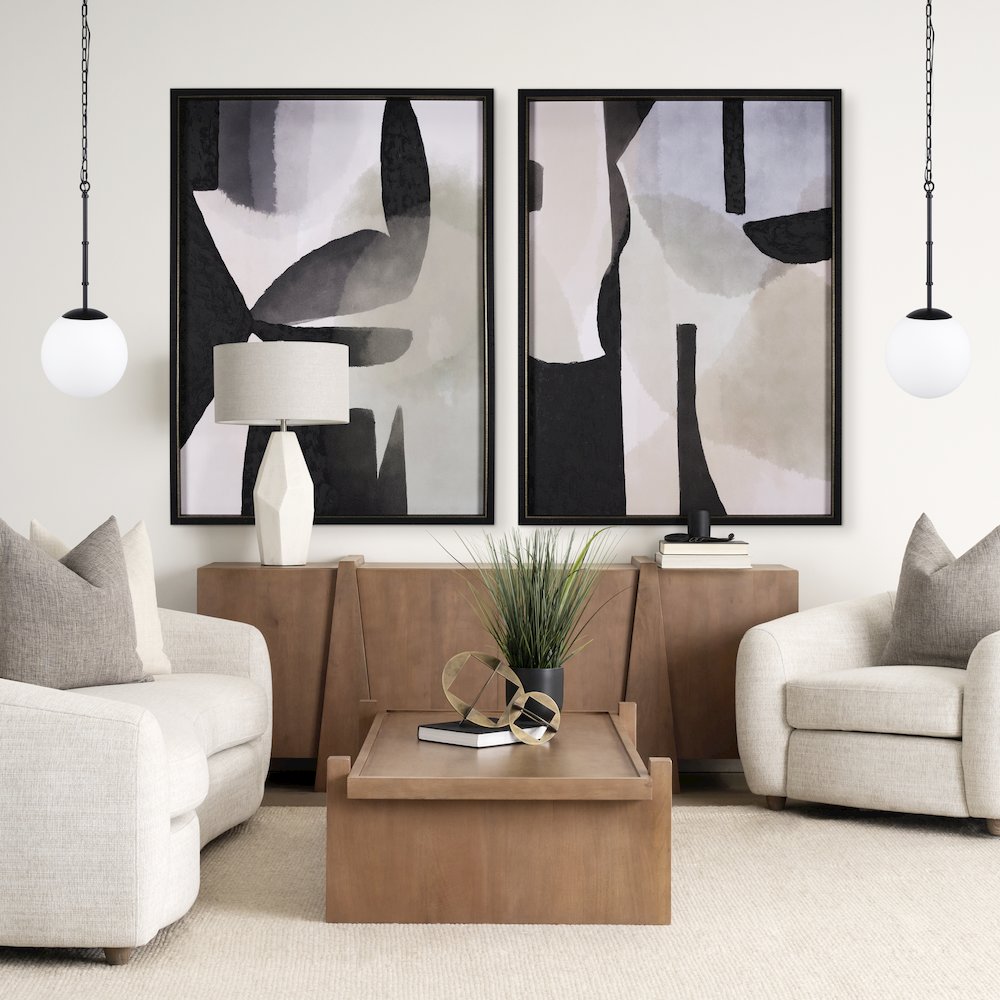 Edie Matte Black Metal Frosted Glass Globe 1-Light Pendant