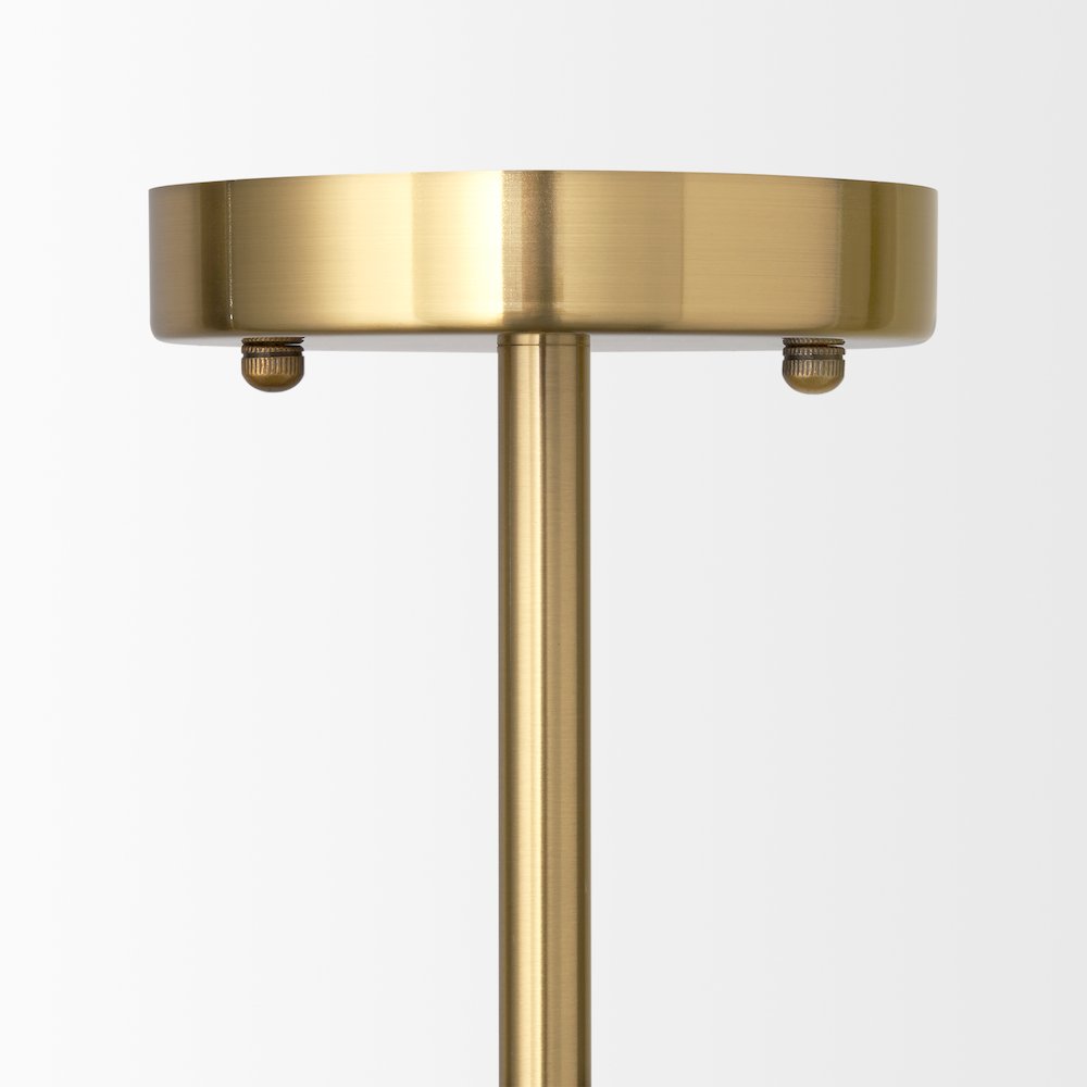 Brushed Brass White Metal Shades 2-Light Chandelier