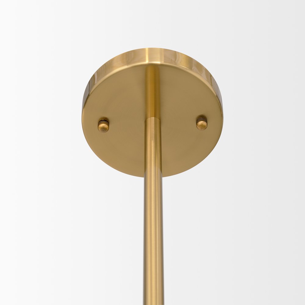 Brushed Brass White Metal Shades 2-Light Chandelier