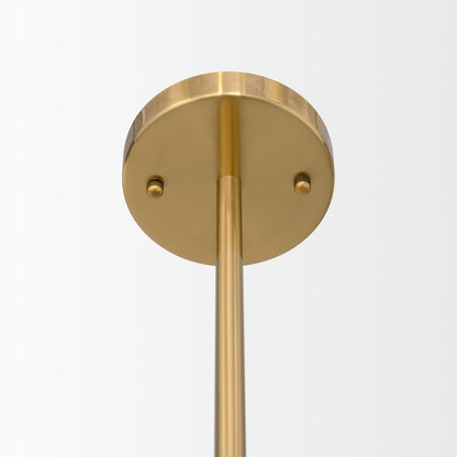Brushed Brass White Metal Shades 2-Light Chandelier