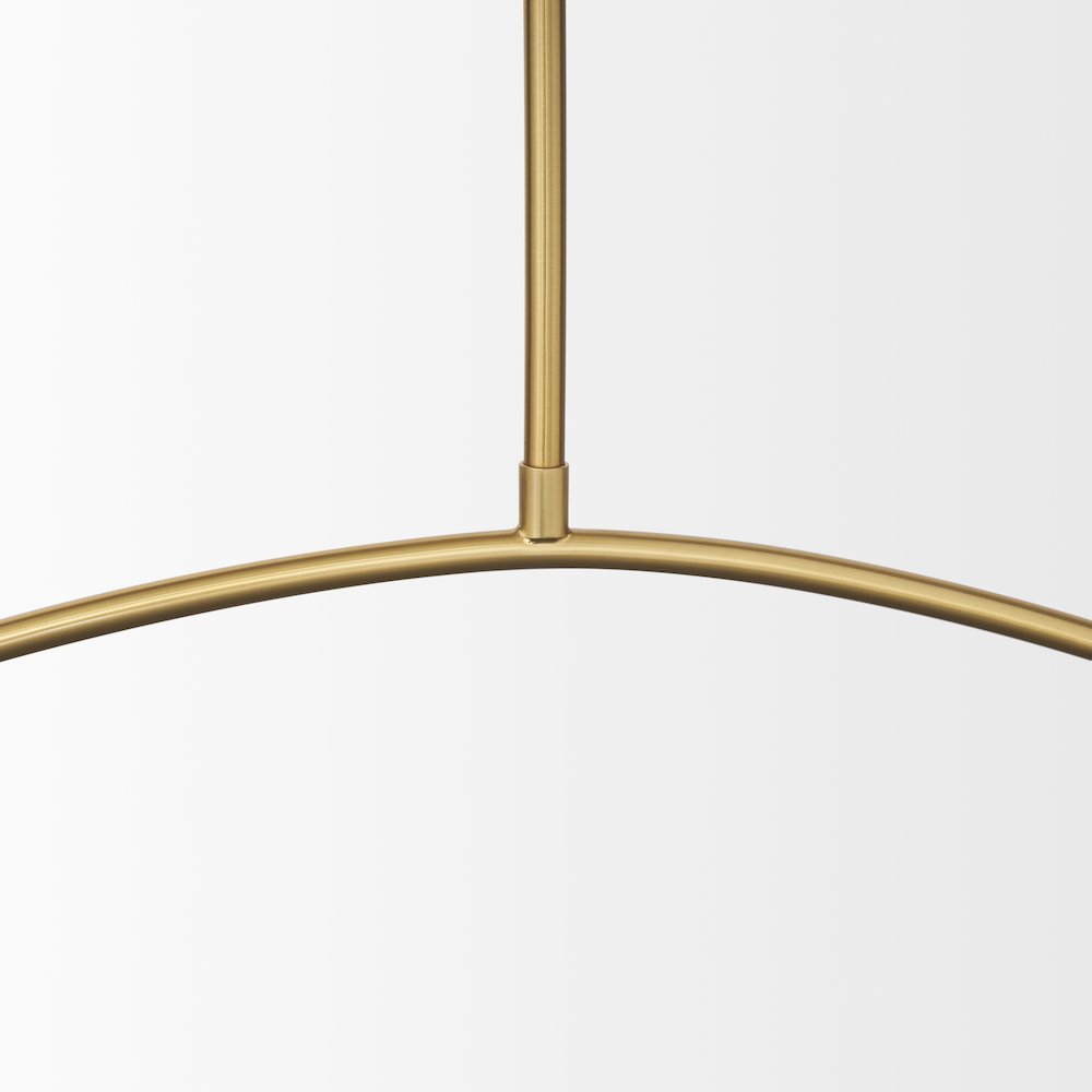 Brushed Brass White Metal Shades 2-Light Chandelier