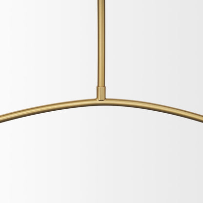 Brushed Brass White Metal Shades 2-Light Chandelier