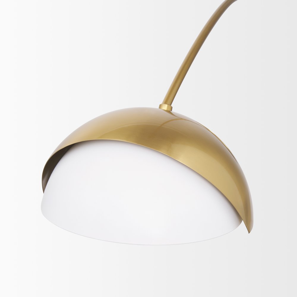 Brushed Brass White Metal Shades 2-Light Chandelier