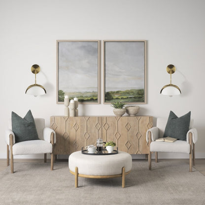 Cybill Brushed Brass White Metal Shade 1-Light Wall Sconce