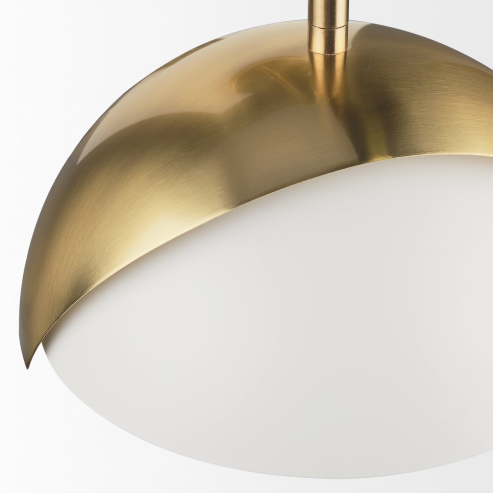 Cybill Brushed Brass White Metal Shade 1-Light Wall Sconce