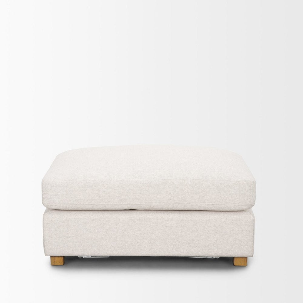 Halston Small Ottoman Oatmeal Performance Fabric