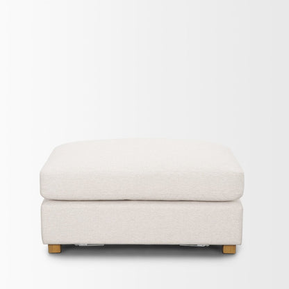 Halston Small Ottoman Oatmeal Performance Fabric
