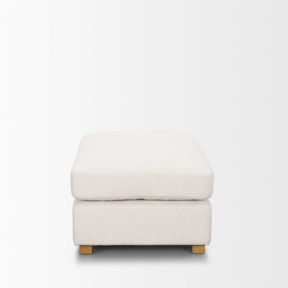 Halston Small Ottoman Oatmeal Performance Fabric