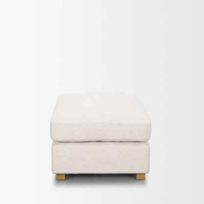 Halston Small Ottoman Oatmeal Performance Fabric