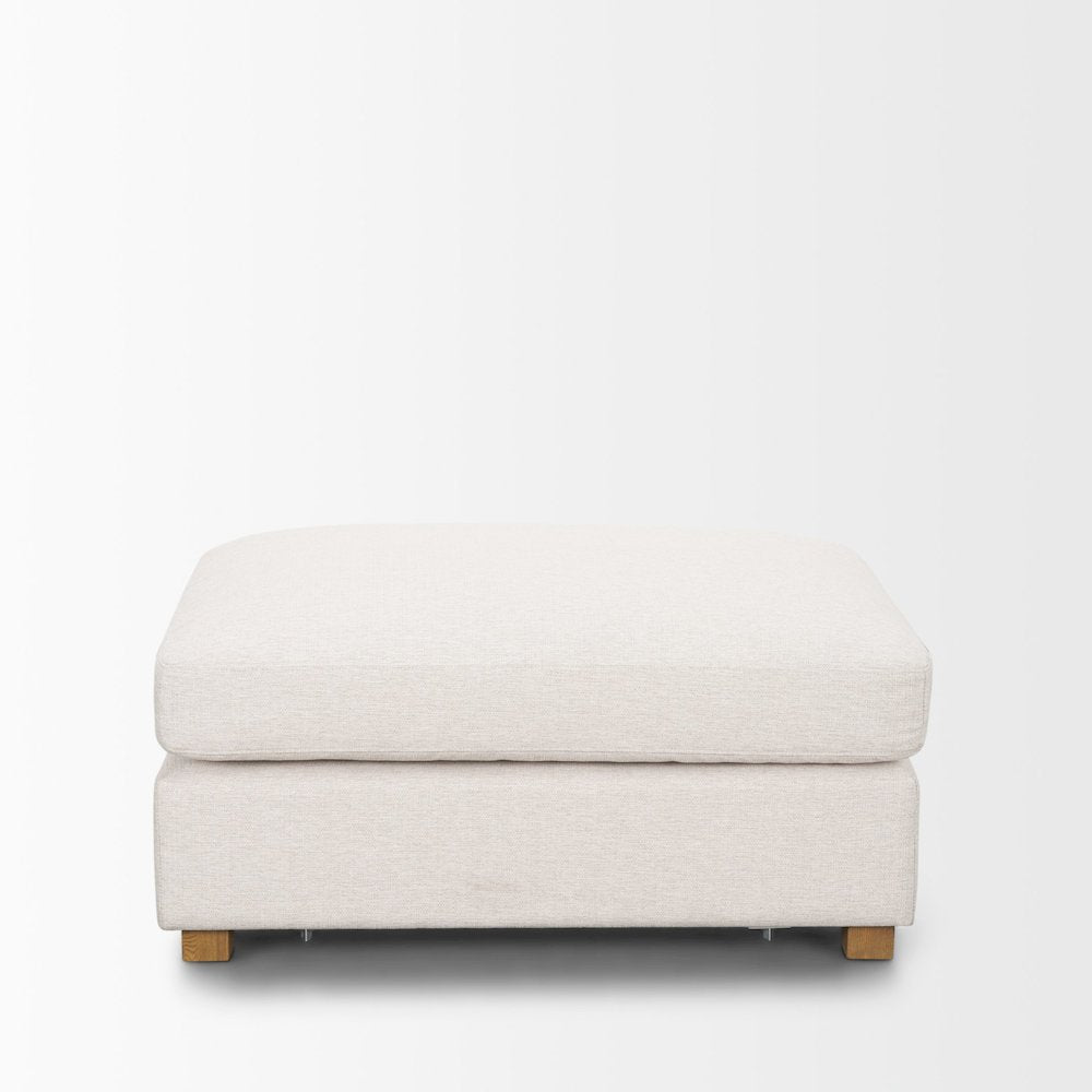 Halston Small Ottoman Oatmeal Performance Fabric