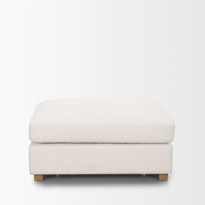 Halston Small Ottoman Oatmeal Performance Fabric