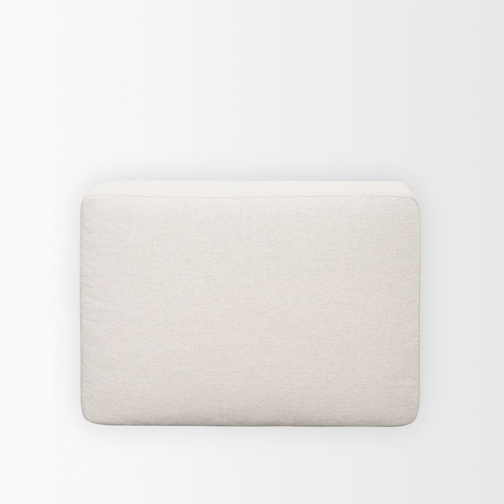 Halston Small Ottoman Oatmeal Performance Fabric