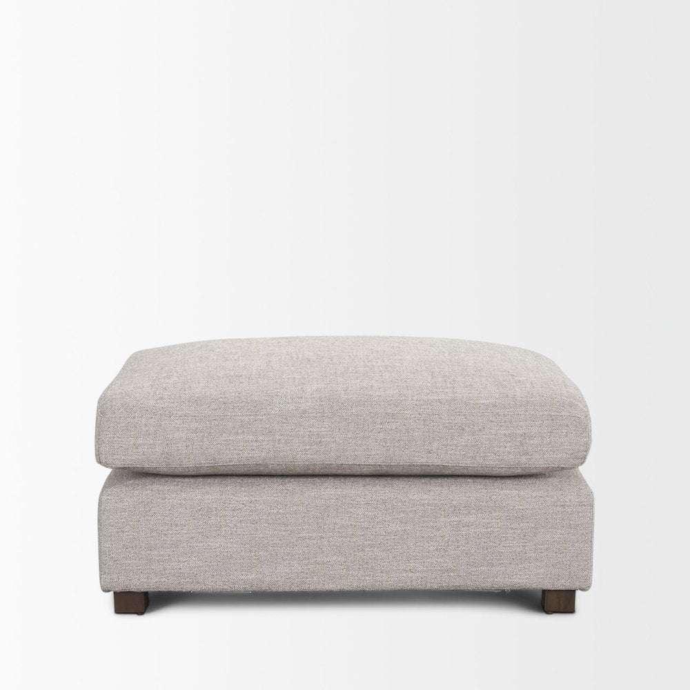 Halston Small Ottoman Light Gray Performance Fabric