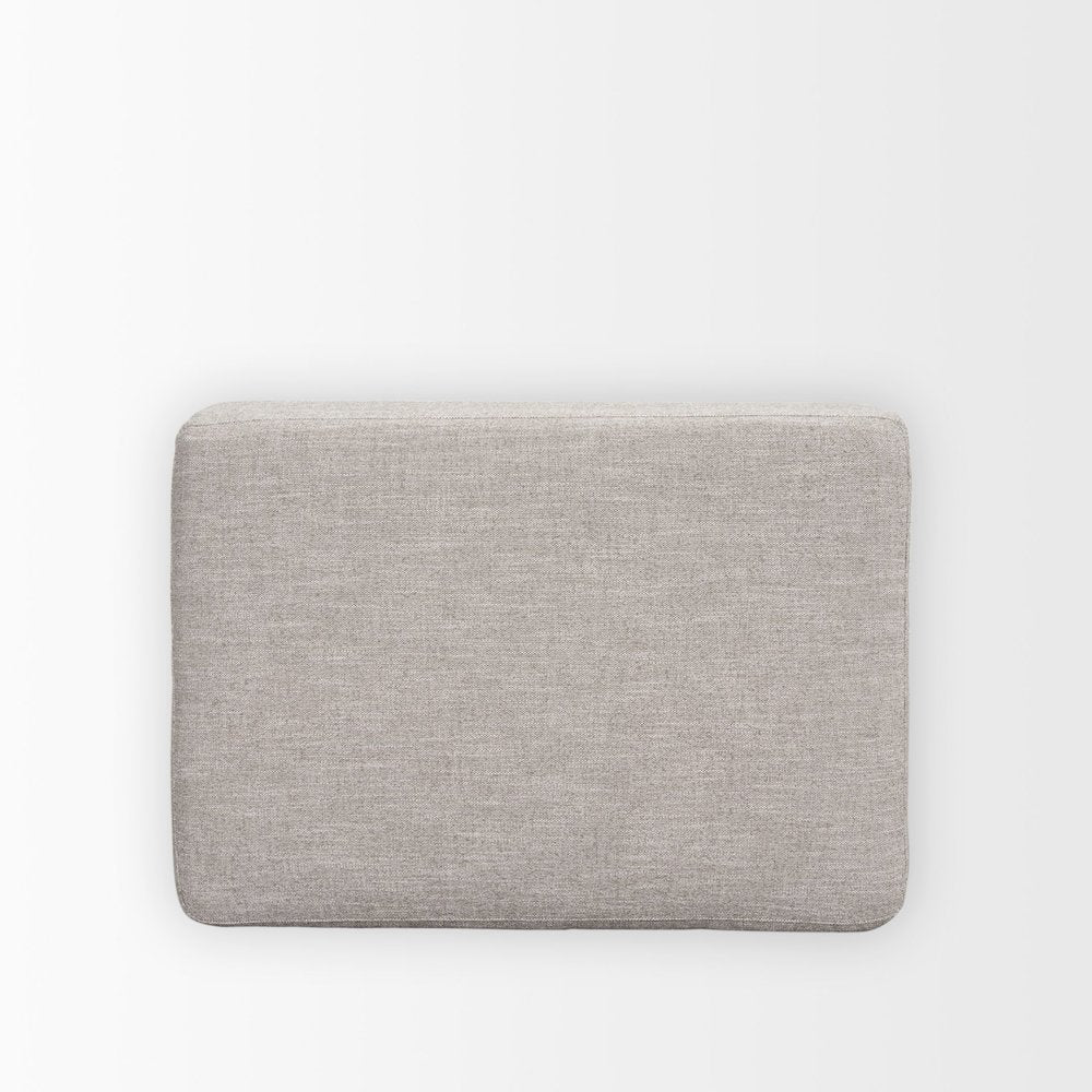 Halston Small Ottoman Light Gray Performance Fabric