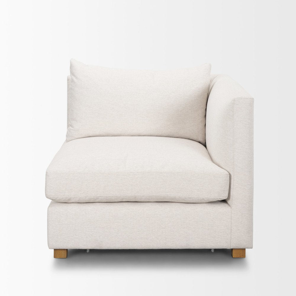 Halston Right Arm Sectional Piece Oatmeal Performance Fabric