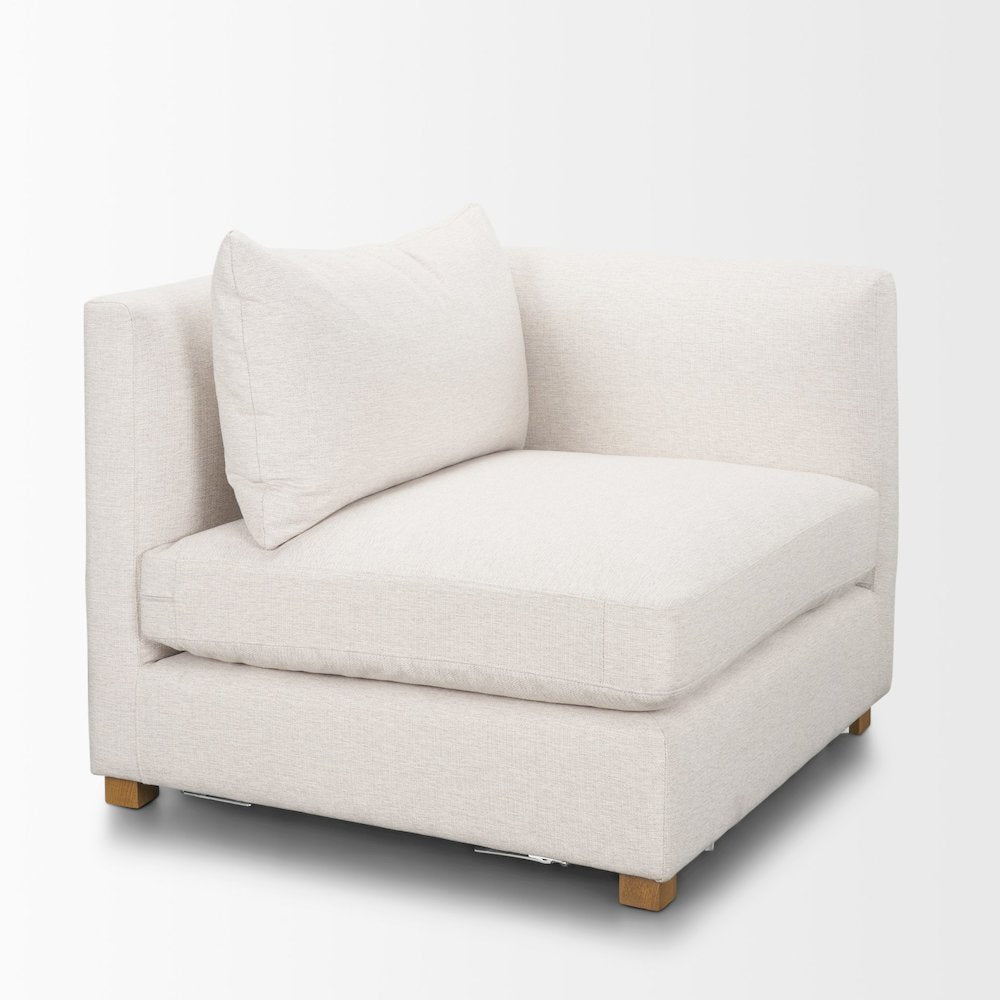 Halston Right Arm Sectional Piece Oatmeal Performance Fabric