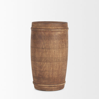 Porta Small Medium Brown Reclaimed Wooden Pot