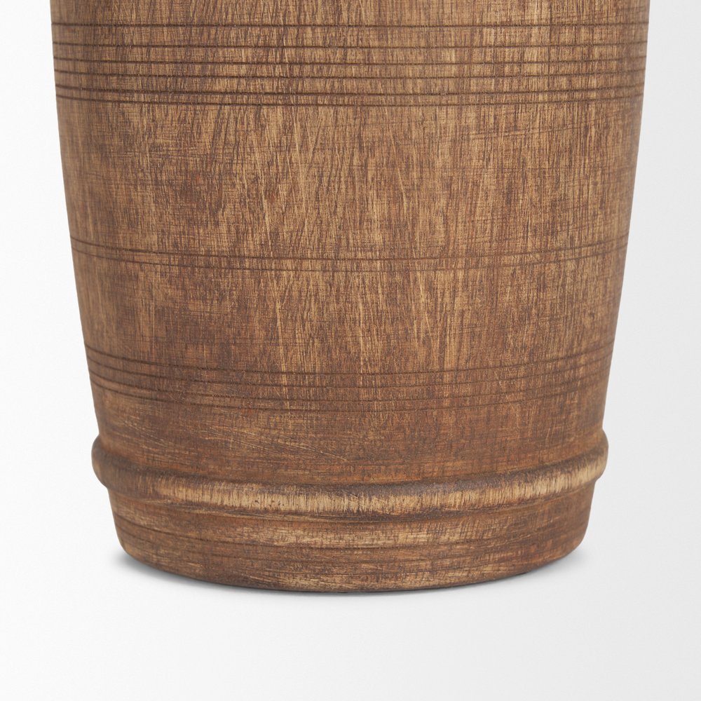 Porta Small Medium Brown Reclaimed Wooden Pot