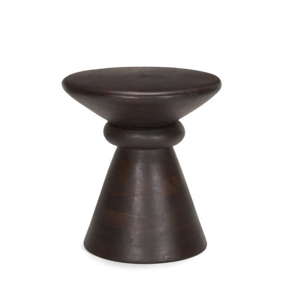 Dark Brown Wood Pedestal Accent Table