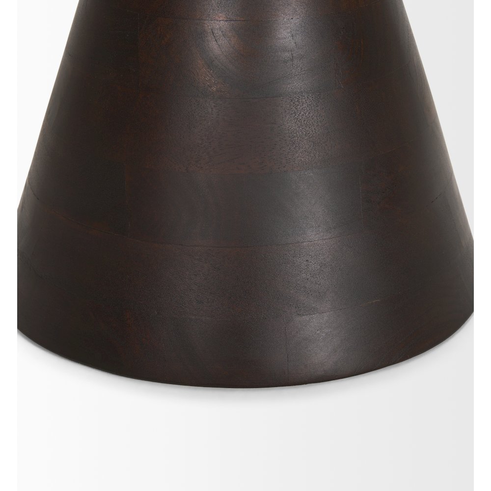Dark Brown Wood Pedestal Accent Table