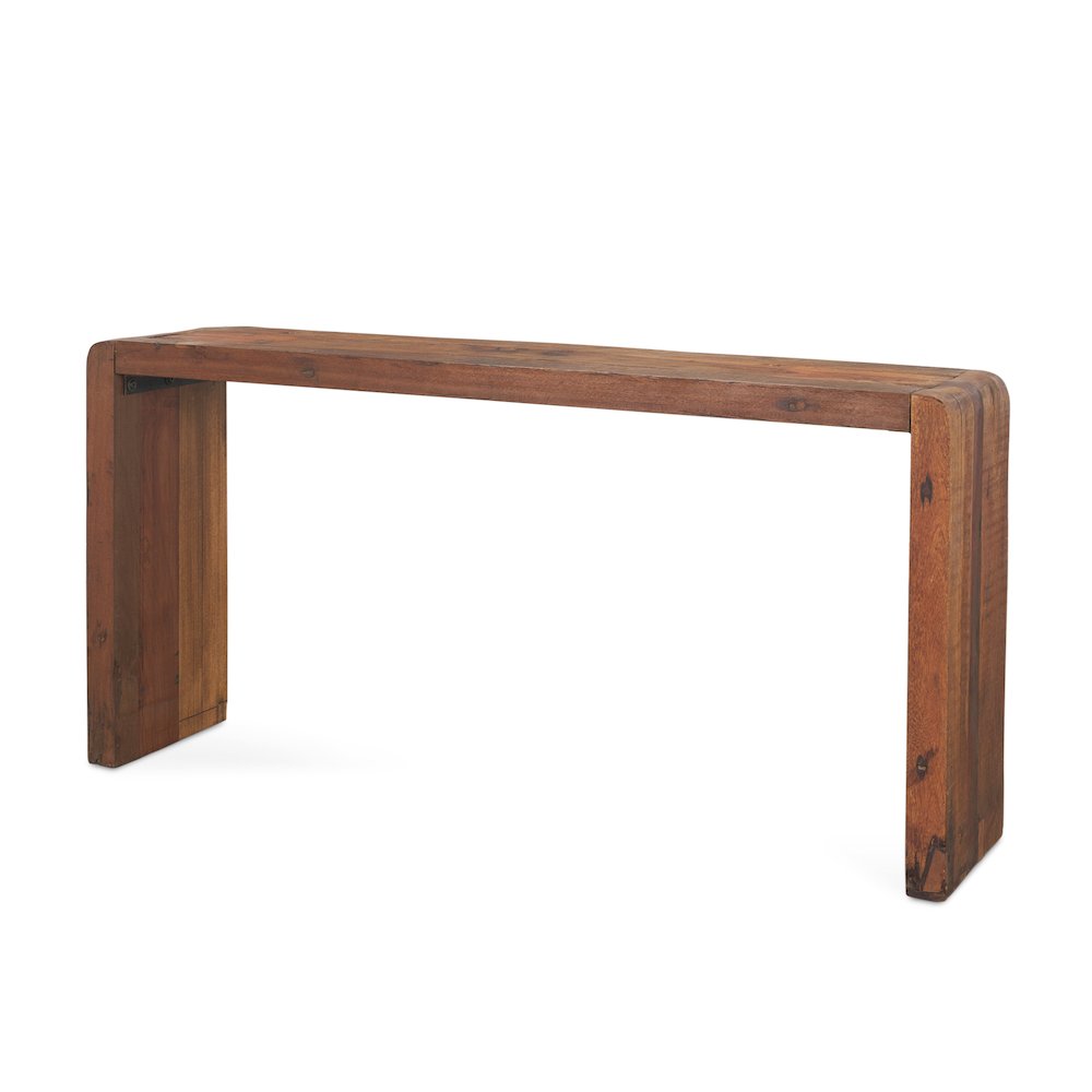 Rustic Brown Reclaimed Wood Console Table